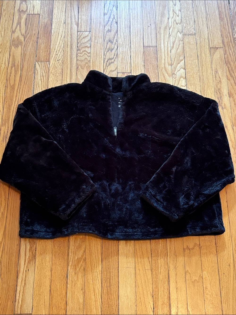 Womens faux fur quarter zip pullover jacket A New Day size large